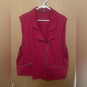 Burgundy zip vest